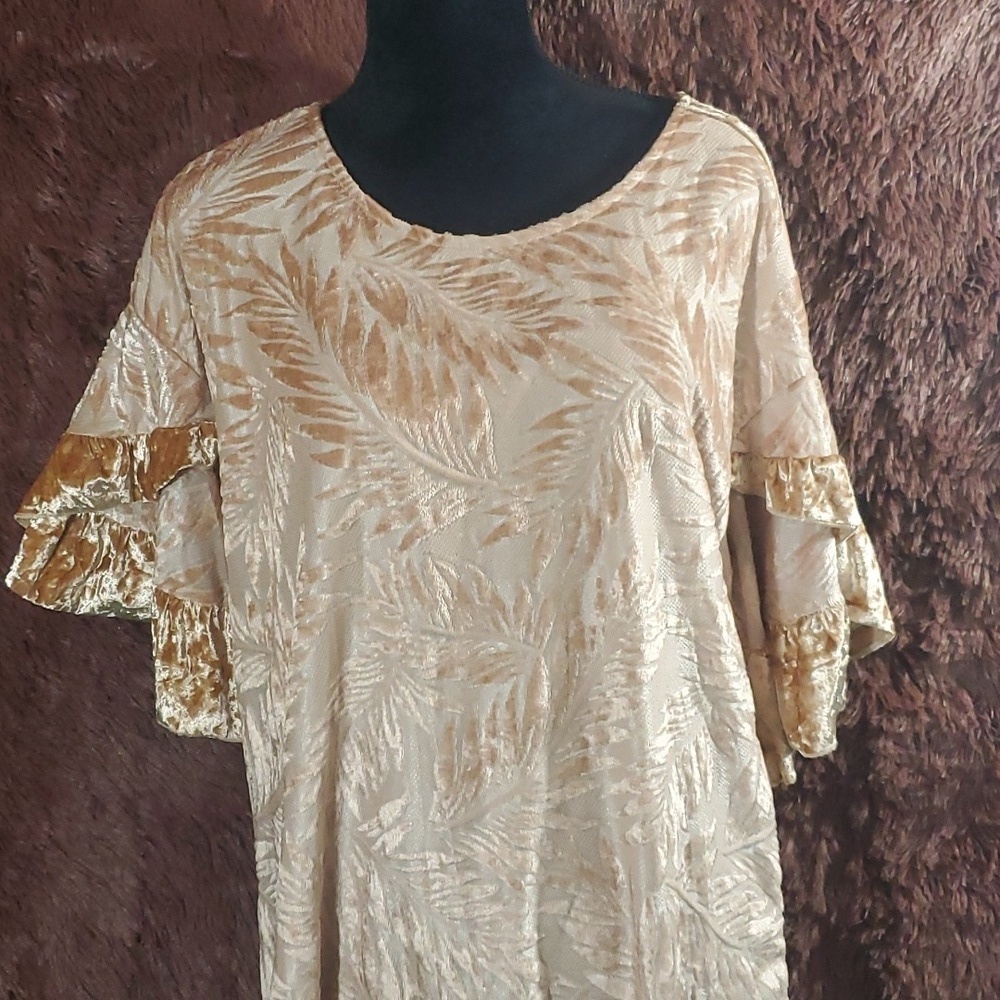 Umgee Short Bell Sleeve Velvet Dress